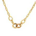 گردنبند طلای 18 عیار طرح هرمس ترکیبی کد 1WNK053