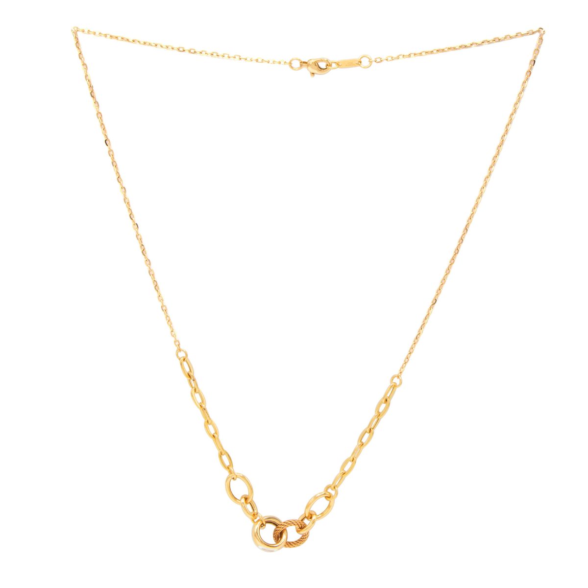 گردنبند طلای 18 عیار طرح هرمس ترکیبی کد 1WNK053 - تصویر 2