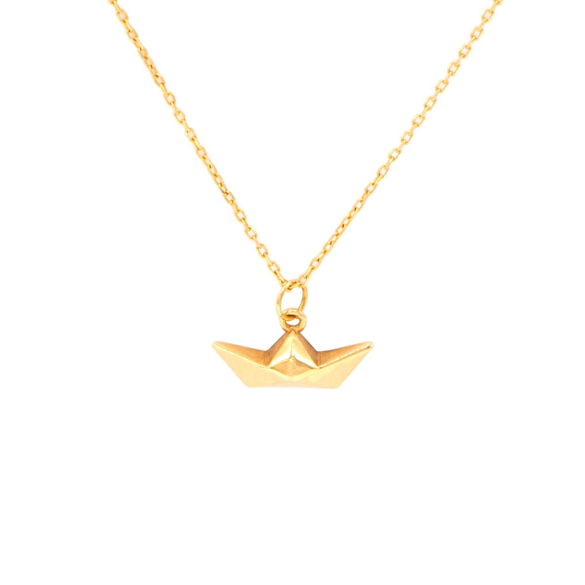 گردنبند طلای 18 عیار طرح قایق کد 1WNB024 - تصویر 1