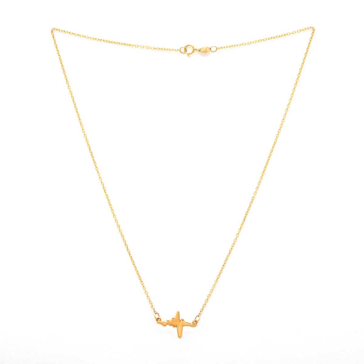 گردنبند طلای 18 عیار طرح  ضربان  کد 1WNB030 - تصویر 2