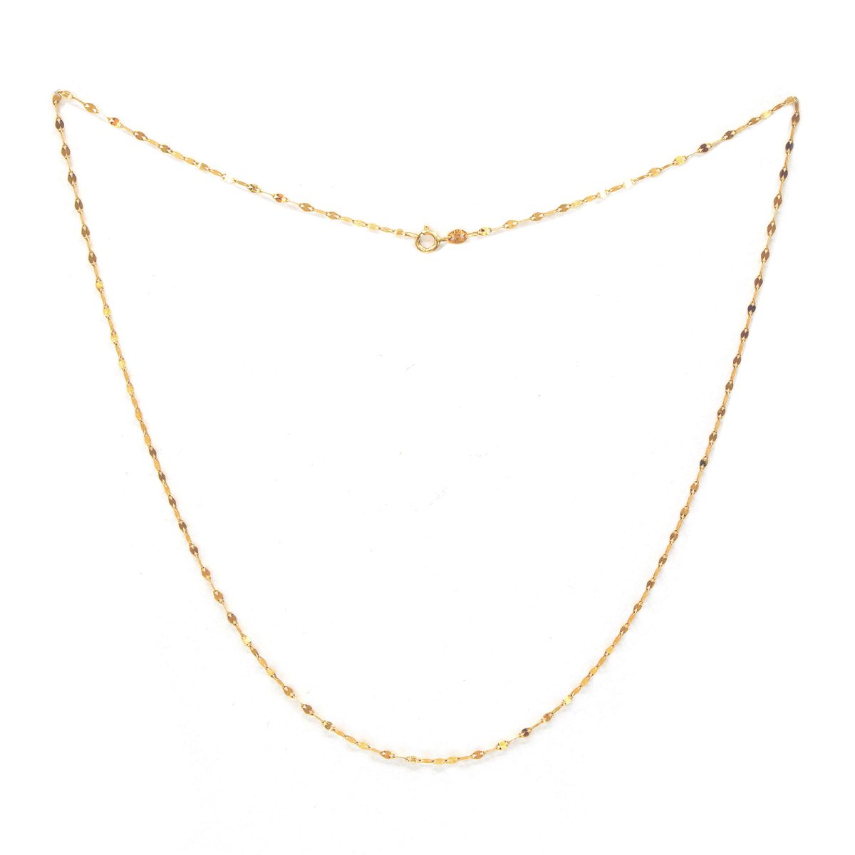 زنجیر طلای 18 عیار طلا طرح پولکی 40 سانت کد 1WNB085 - تصویر 2