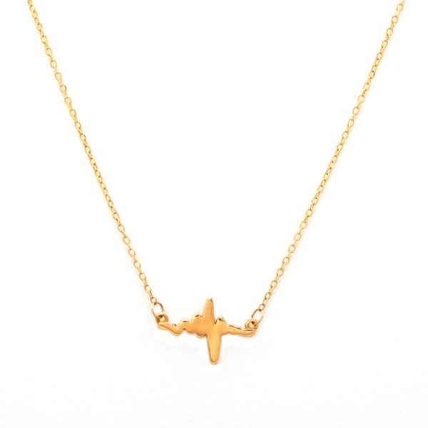 گردنبند طلای 18 عیار طرح  ضربان  کد 1WNB030