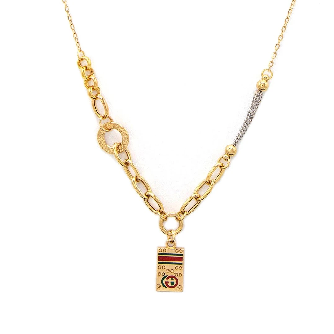 گردنبند طرح گوچی z گردنبند طلای 18 عیار طرح ترکیبی گوچی کد 1WNK051 - تصویر 1