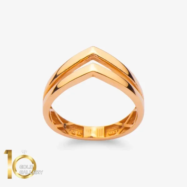 انگشتر مینیمال طلای 18 عیار طرح نیم تاج کد 1WRL219