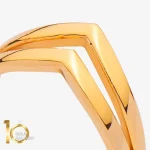 انگشتر مینیمال طلای 18 عیار طرح نیم تاج کد 1WRL219 - تصویر 4