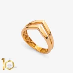 انگشتر مینیمال طلای 18 عیار طرح نیم تاج کد 1WRL219 - تصویر 2