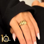 انگشتر طلای 18 عیار مینیمال ظریف طرح آنیتا 1WRL204 - تصویر 2