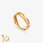 انگشتر طلای 18 عیار مینیمال طرح بافت 1WRL255 - تصویر 3