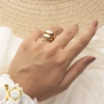 انگشتر طلای 18 عیار مینیمال ظریف طرح دوقلو دامله 1WRL182 - تصویر 4