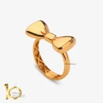 انگشتر طلای 18 عیار مینیمال ظریف طرح پاپیون دامله 1WRL196 - تصویر 3