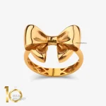 انگشتر طلای 18 عیار مینیمال ظریف طرح پاپیون پرکار دامله 1WRL201