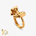 انگشتر طلای 18 عیار مینیمال ظریف طرح پاپیون پرکار دامله 1WRL201 - تصویر 3