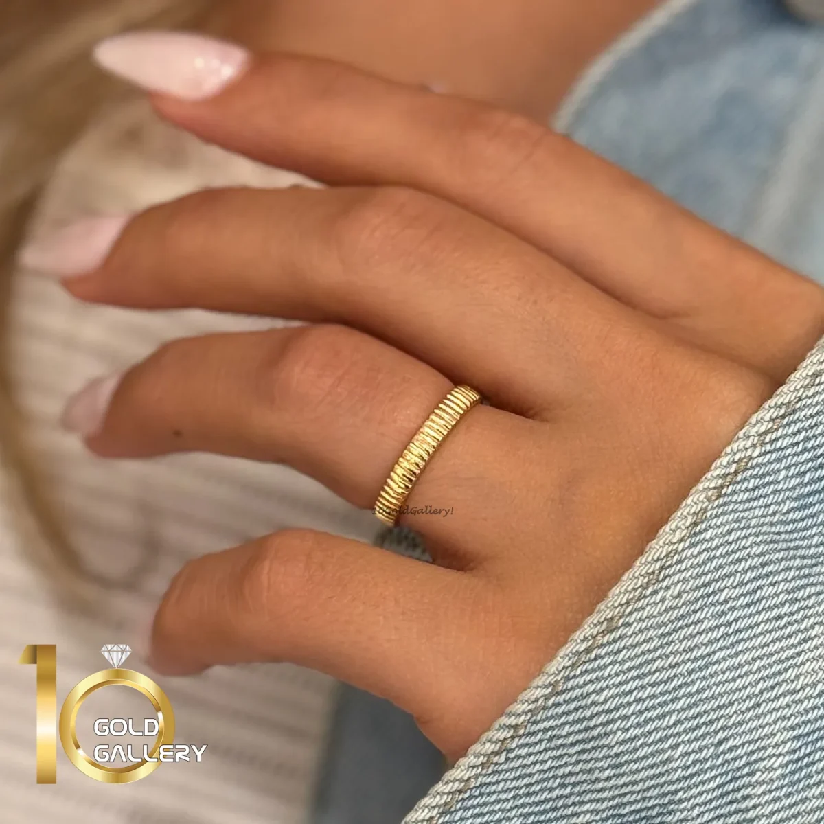 انگشتر طلای 18 عیارمینیمال ظریف طرح الی 1WRL244 - تصویر 2