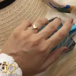 انگشتر طلای 18 عیار طرح قلب نقاشی 1WRL248 - تصویر 4