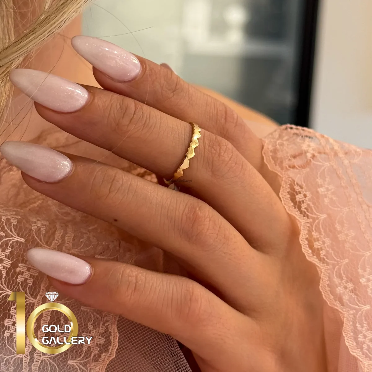 انگشتر طلای 18 عیار طرح نیم تاج قلب 1WRL242 - تصویر 2