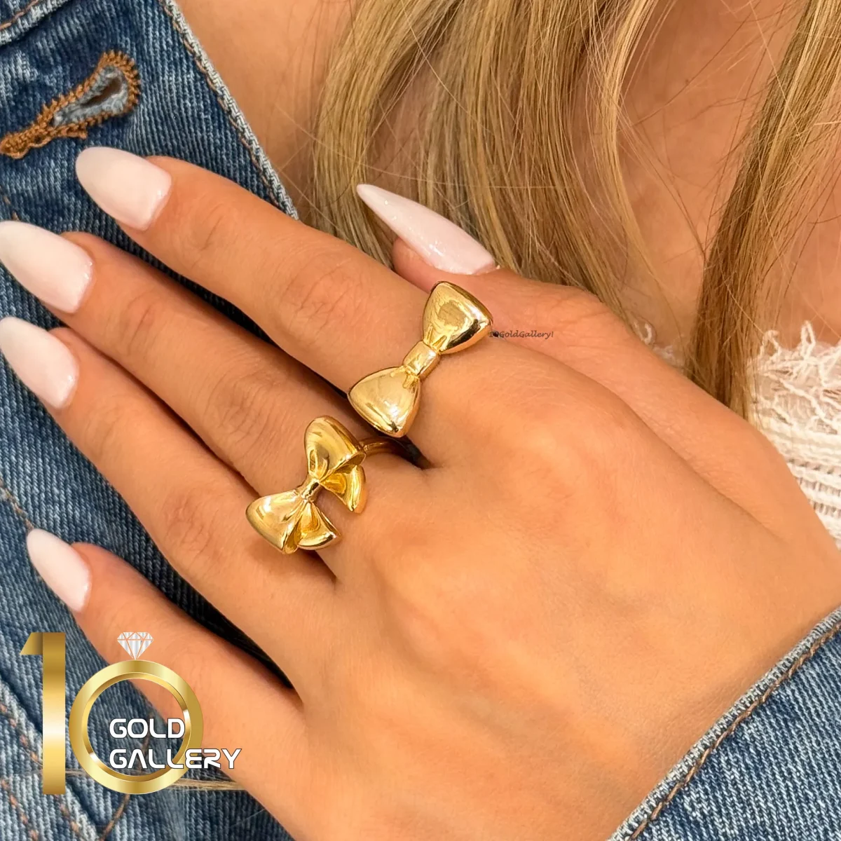 انگشتر طلای 18 عیار مینیمال ظریف طرح پاپیون دامله 1WRL196 - تصویر 5