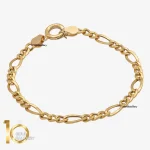 دستبند طلای 18 عیار طرح فیگارو کم اجرت کد 1WBE057