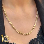 زنجیر طلای 18 عیار طرح فیگارو کم اجرت کد 1WNE066