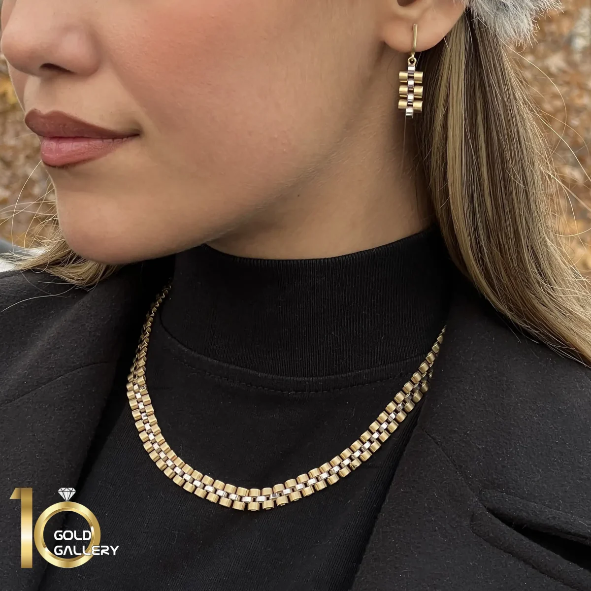 زنجیر طلای 18 عیار طرح رولکس 1WNA081 - تصویر 4