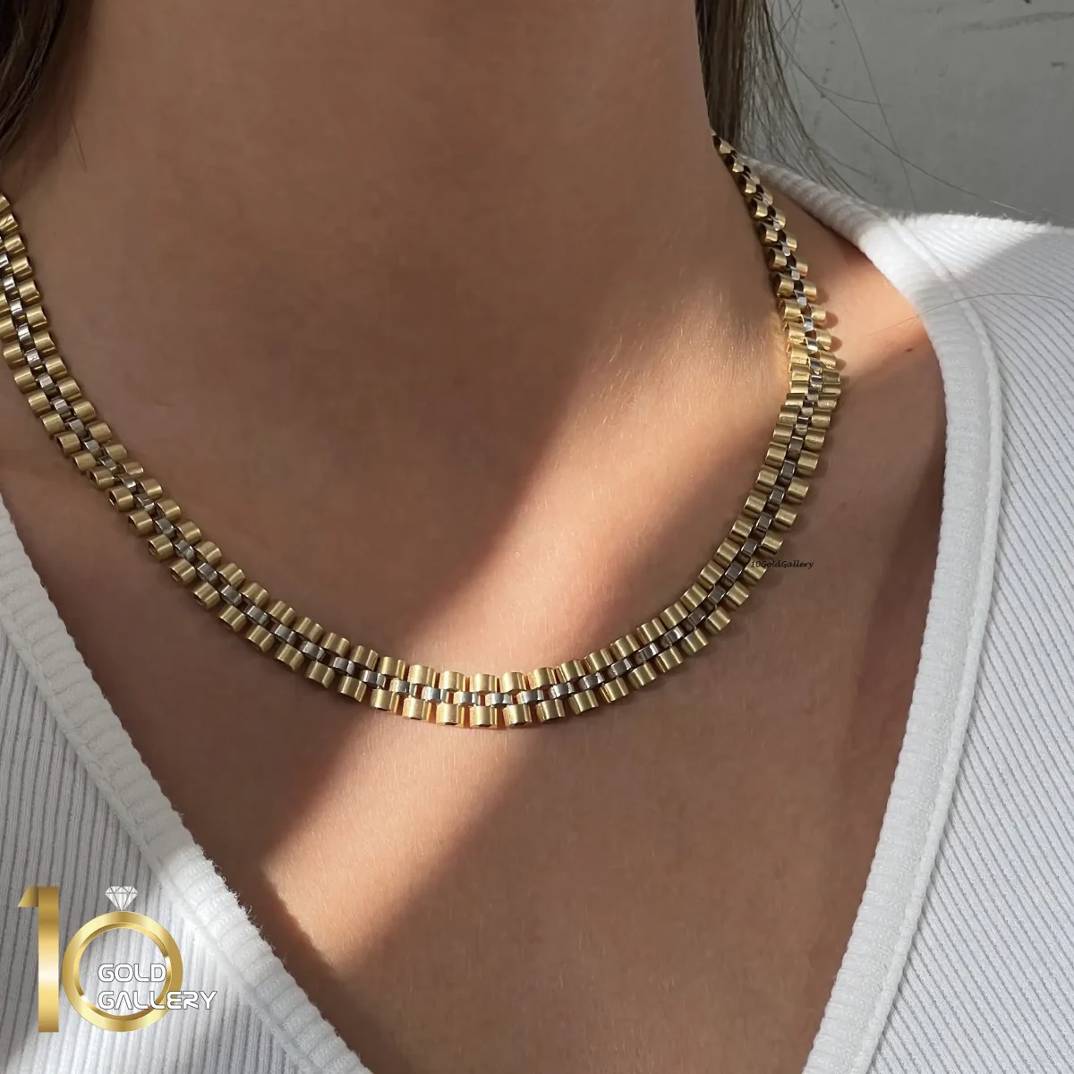 زنجیر طلای 18 عیار طرح رولکس 1WNA081 - تصویر 5