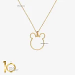 گردنبند طلای 18 عیار طرح میکی موس کد 1WNL098 - تصویر 2