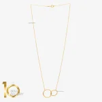 گردنبند طلای 18 عیار طرح مینیمال دایره دوتایی 1WNL076 - تصویر 2