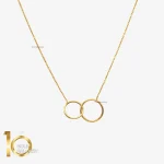 گردنبند طلای 18 عیار طرح مینیمال دایره دوتایی 1WNL076