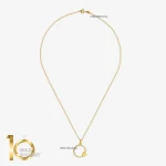 گردنبند طلای 18 عیار طرح قلب و دایره کد 1WNL078 - تصویر 4