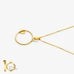 گردنبند طلای 18 عیار طرح قلب و دایره کد 1WNL078 - تصویر 3