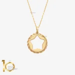 گردنبند طلای 18 عیار طرح مینیمال یورمن با ستاره داوود1WNL100