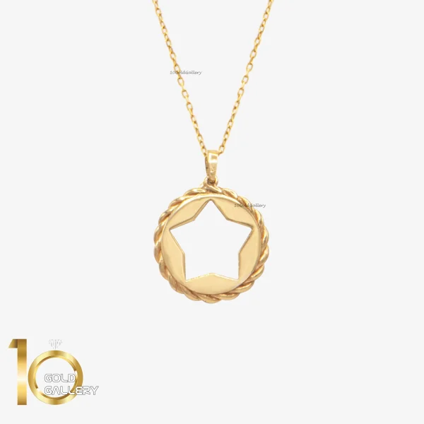 گردنبند طلای 18 عیار طرح مینیمال یورمن با ستاره داوود1WNL100