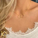 گردنبند طلای 18 عیار طرح قلباقلب کد 1WNL084 - تصویر 4