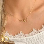 گردنبند طلای 18 عیار طرح قلب در بینهایت کد 1WNL028 - تصویر 4