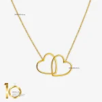 گردنبند طلای 18 عیار طرح قلباقلب کد 1WNL084