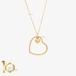 گردنبد طلای 18 عیار طرح قلب ها کد 1WNL023
