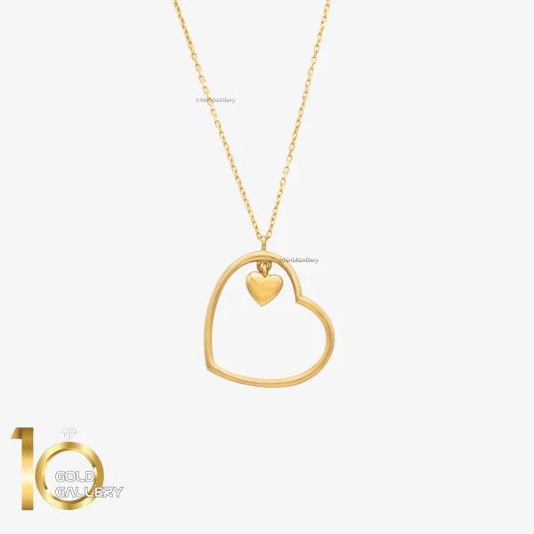 گردنبد طلای 18 عیار طرح قلب ها کد 1WNL023