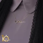 گردنبند طلای 18 عیار طرح قلب در بینهایت کد 1WNL028 - تصویر 5