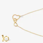 گردنبند طلای 18 عیار طرح قلب در بینهایت کد 1WNL028 - تصویر 3