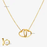 گردنبند طلای 18 عیار طرح قلب های love کارتیه کد 1WNL072 - تصویر 2