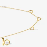 گردنبند طلای 18 عیار طرح سه قلب کد 1WNL094 - تصویر 3