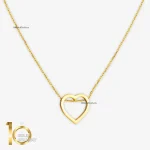 گردنبند طلای 18 عیار طرح قلب ساده کد 1WNL112 - تصویر 2