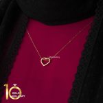 گردنبند طلای 18 عیار طرح قلب ساده کد 1WNL112 - تصویر 5