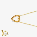 گردنبند طلای 18 عیار طرح قلب ساده کد 1WNL112 - تصویر 4