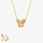 گردنبند طلای 18 عیار طرح مینیمال پروانه 1WNL047