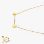 گردنبند طلای 18 عیار طرح پروانه و زنجیر کد 1WNL020 - تصویر 3
