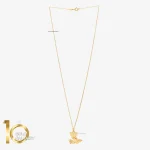 گردنبند طلای 18 عیار طرح مینیمال پروانه 1WNL022 - تصویر 2