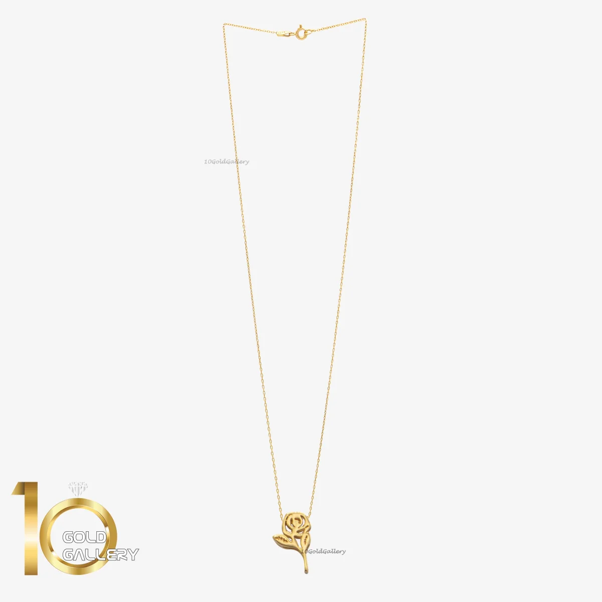 گردنبند طلای 18 عیار طرح مینیمال گل رز شنل 1WNL032 - تصویر 2