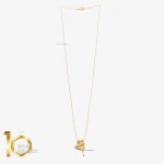 گردنبند طلای 18 عیار طرح مینیمال گل رز شنل 1WNL032 - تصویر 2