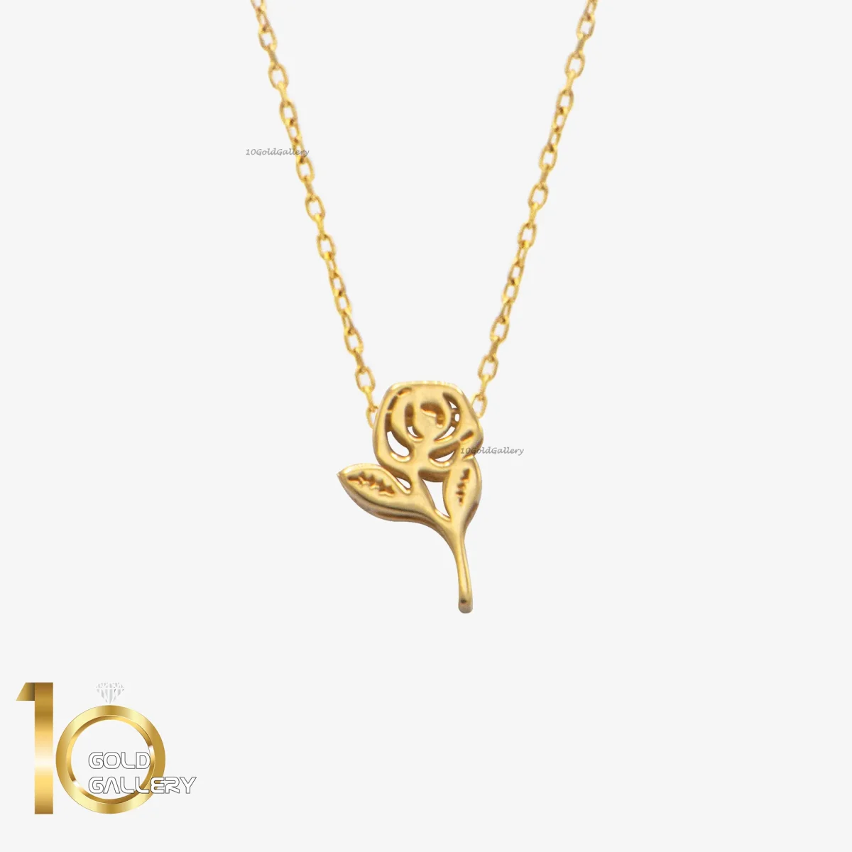 گردنبند طلای 18 عیار طرح مینیمال گل رز شنل 1WNL032 - تصویر 1