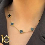 گردنبند طلای 18 عیار طرح ونکلیف اونیکس کم اجرت کد 1WNE058 - تصویر 2